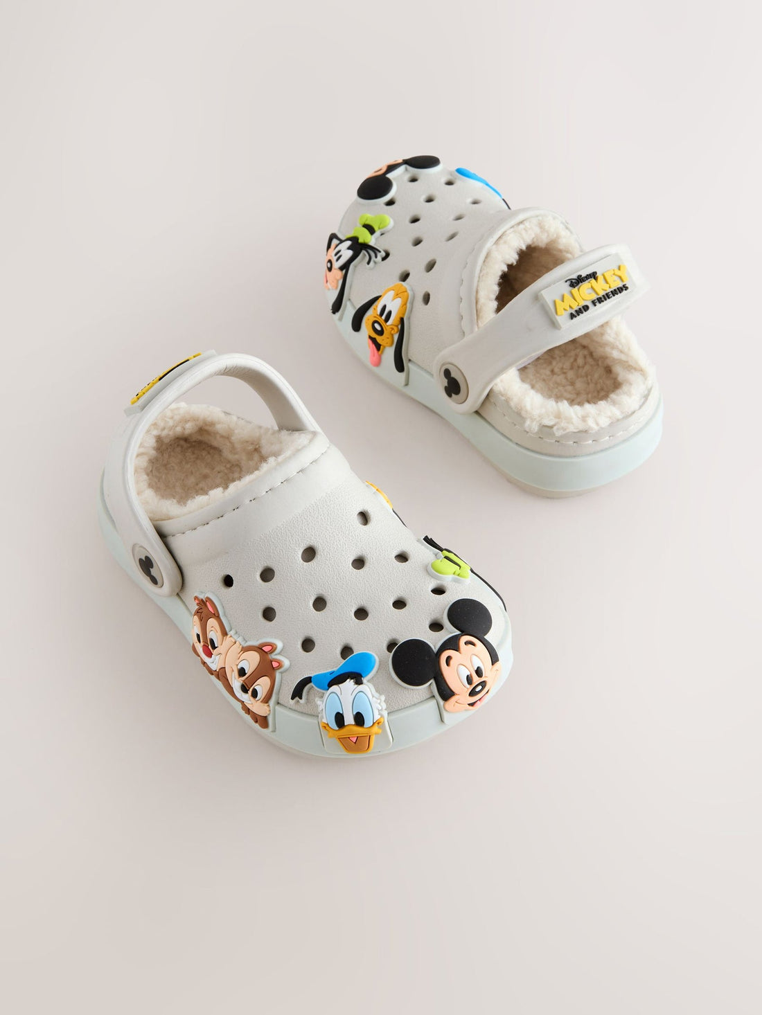 Neutral Mickey Warm Lined Slippers Clogs immediate