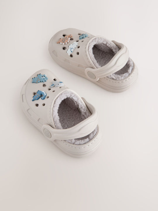 Neutral Dinosaur Slipper Clogs
