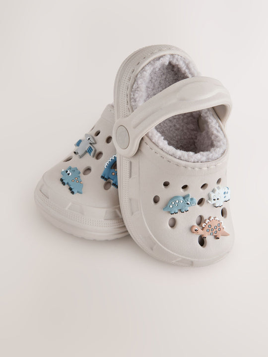 Neutral Dinosaur Slipper Clogs