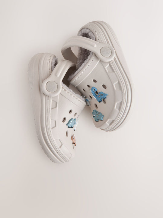 Neutral Dinosaur Slipper Clogs