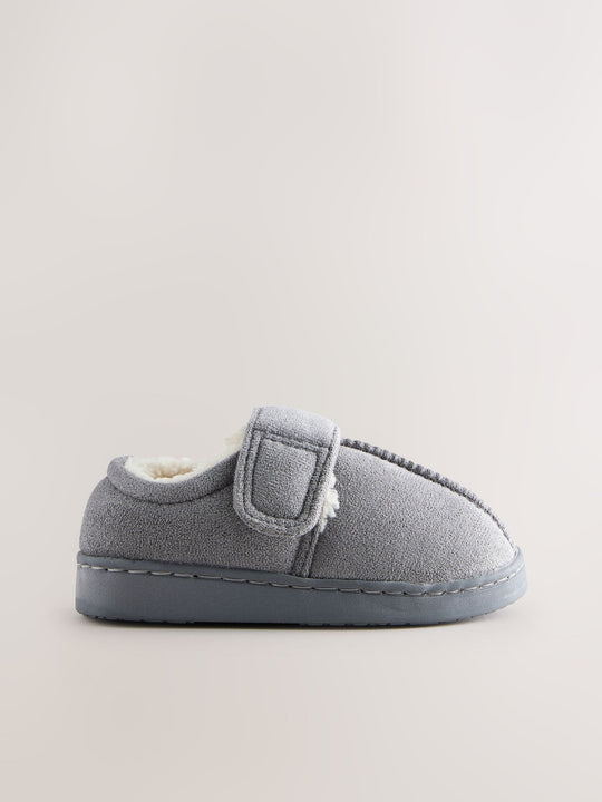 Grey Warm Lined Cupsole Slippers
