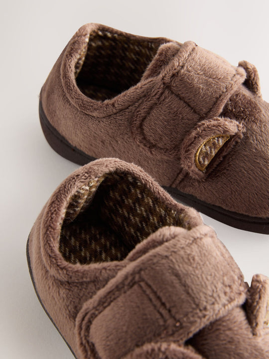 Brown Bear Warm Lined Cupsole Slippers