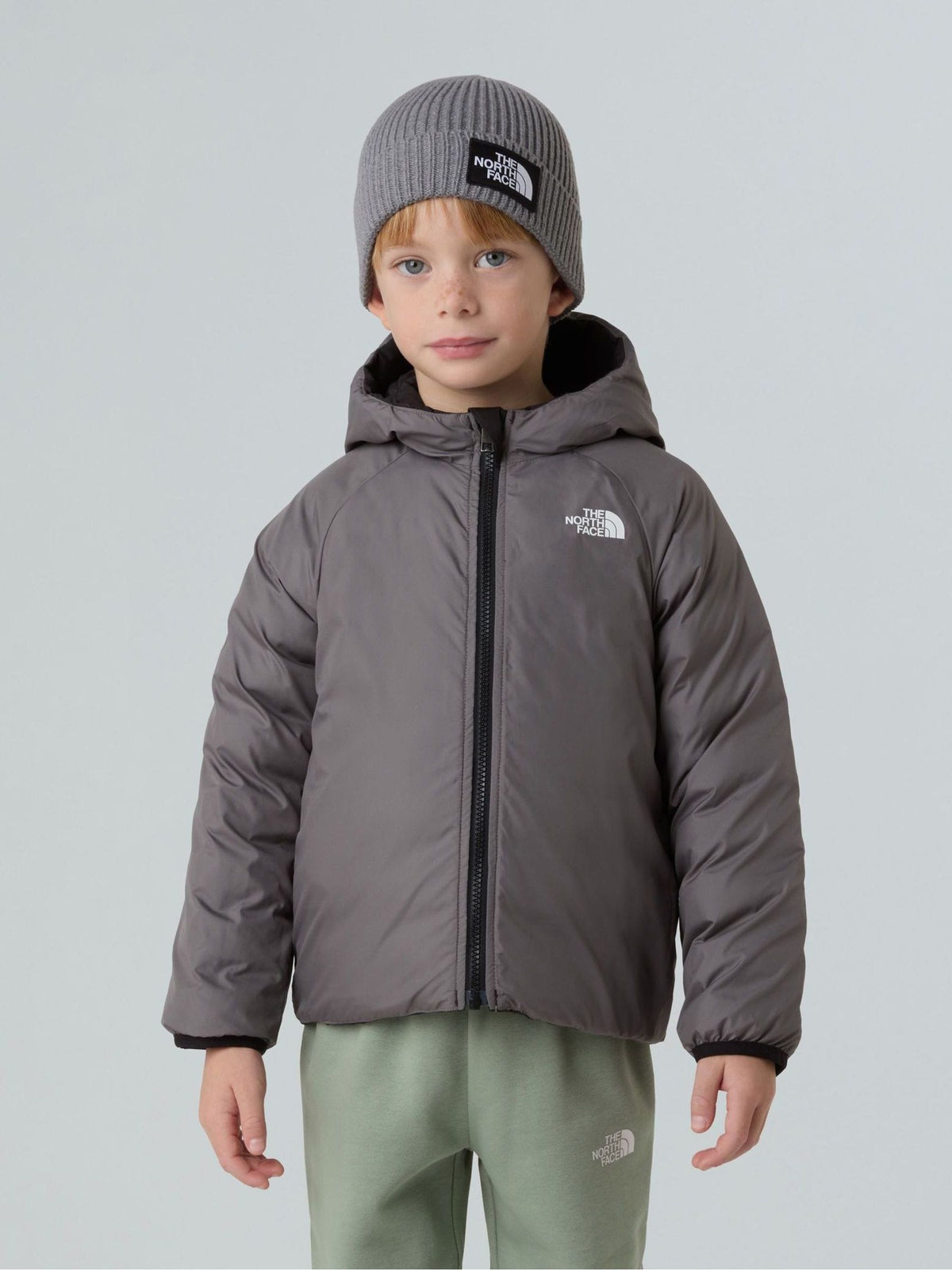 The North Face Black Kids Reversible Perrito Hooded Puffer Jacket