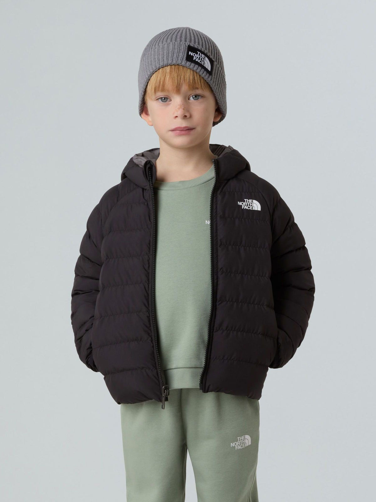 The North Face Black Kids Reversible Perrito Hooded Puffer Jacket