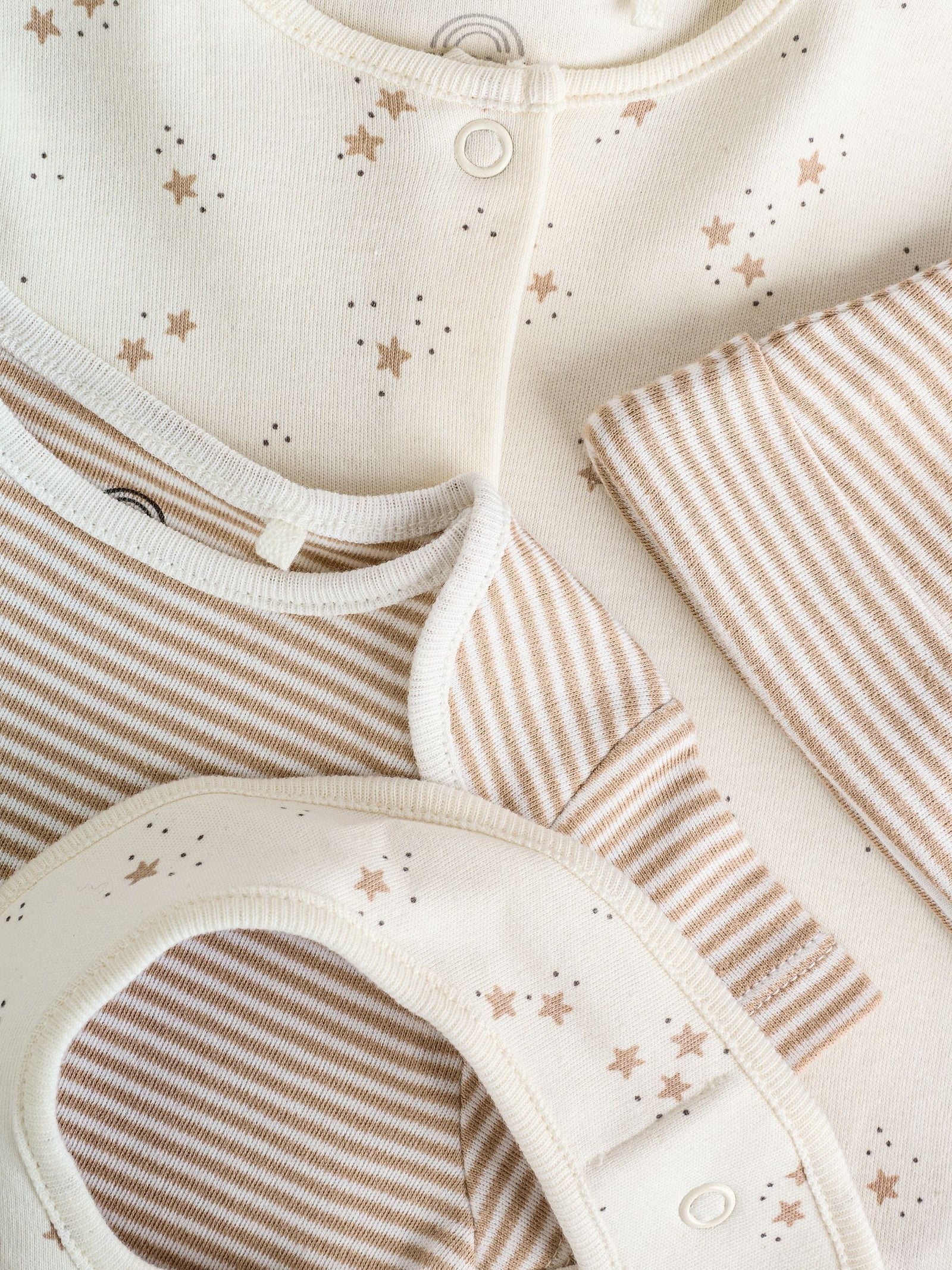 Neutral Baby Sleepsuit, Bodysuit, Beanie and Bib Set 4 Piece (0-9mths)