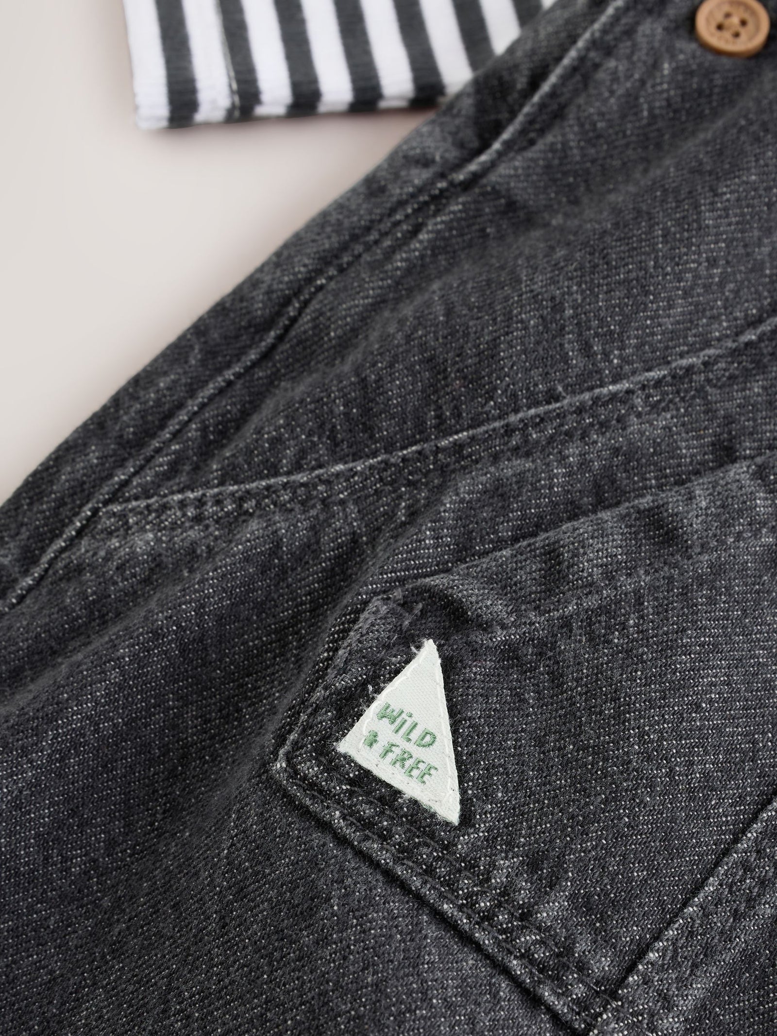 Charcoal Grey Baby Denim Dungarees and Bodysuit Set (0mths-2yrs)