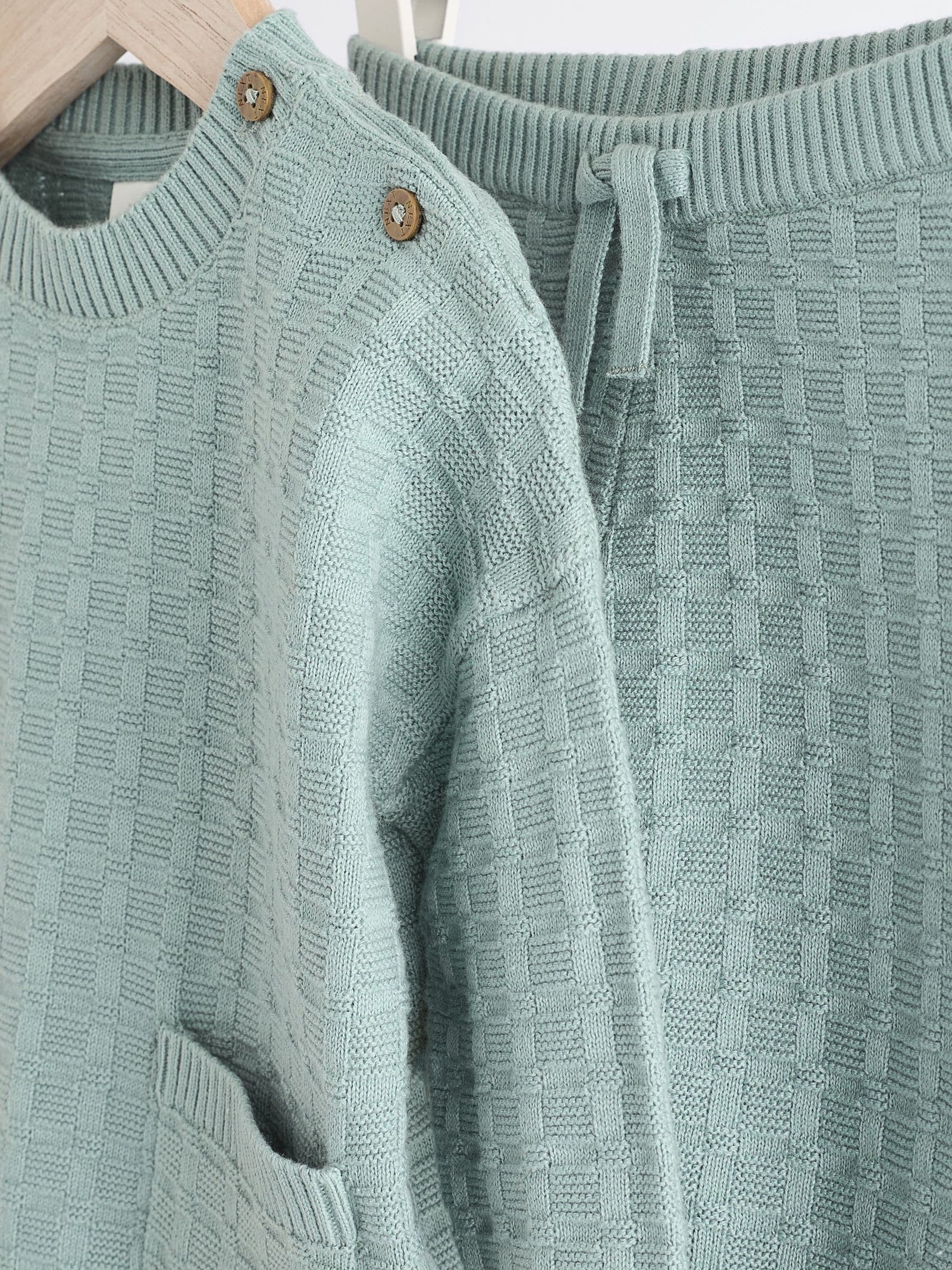 Mineral Baby Textured Knitted 100% Cotton Jumper and Leggings Set (0mths-3yrs)