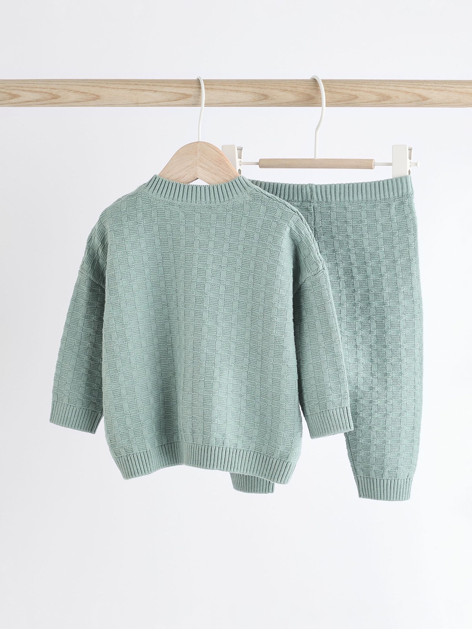 Mineral Baby Textured Knitted 100% Cotton Jumper and Leggings Set (0mths-3yrs)