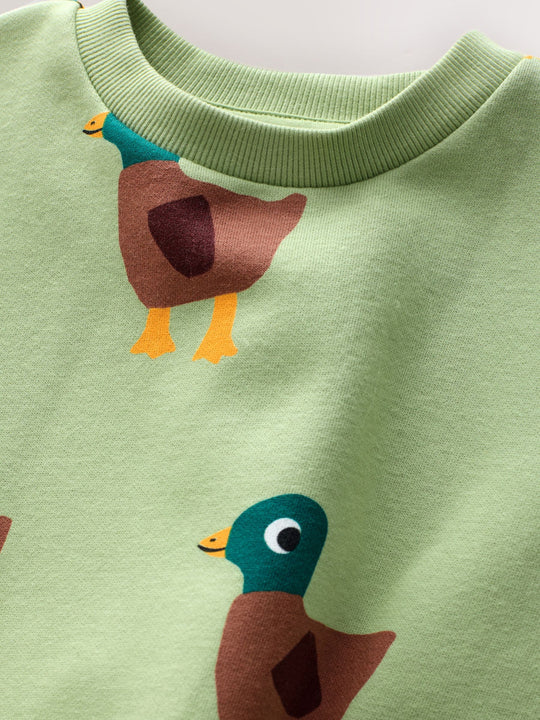 Green All-Over Print Crew Neck Sweatshirt (3mths-7yrs)