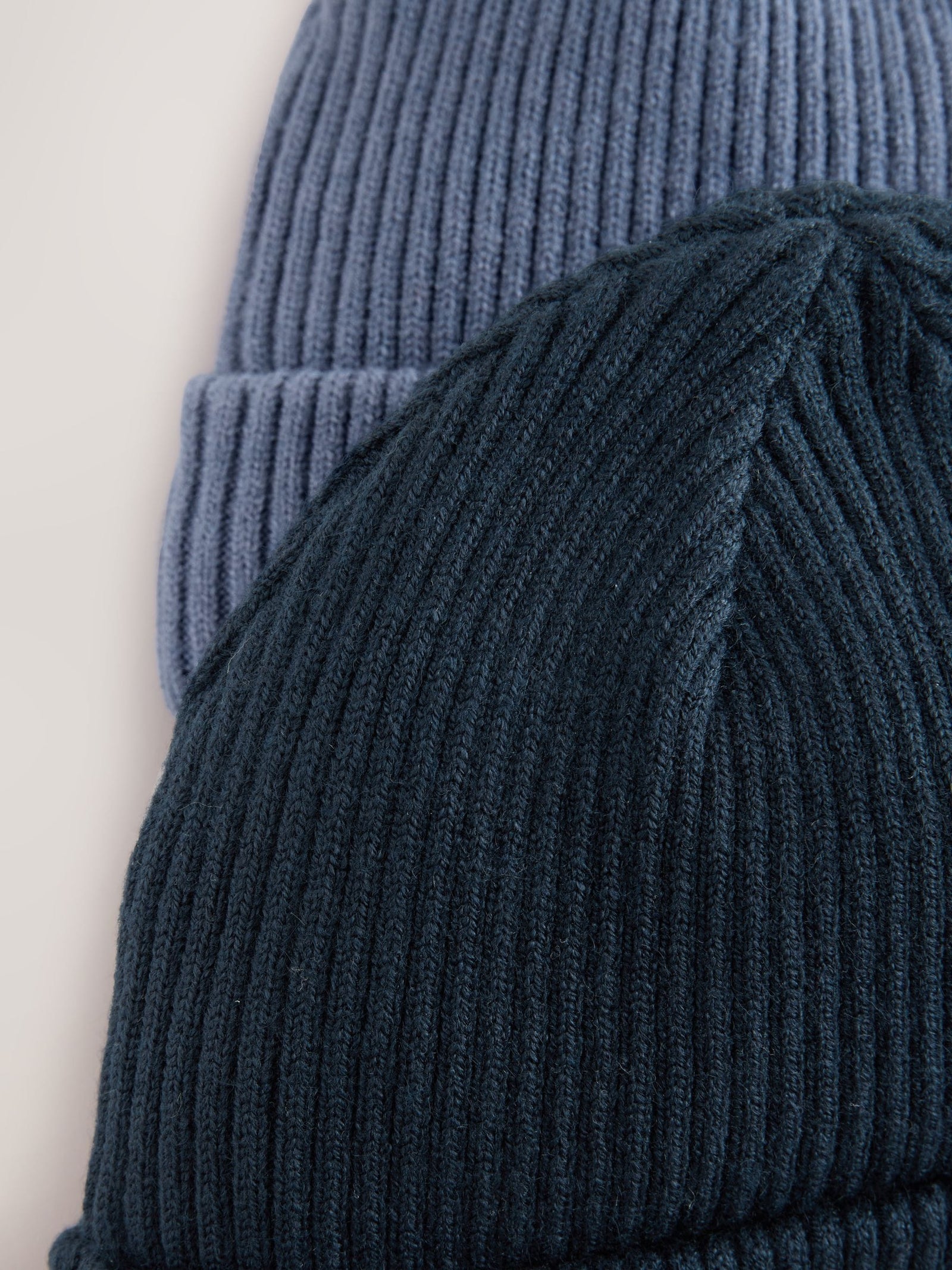Blue 2 Pack Baby Beanie Knitted Hats (0mths-2yrs)