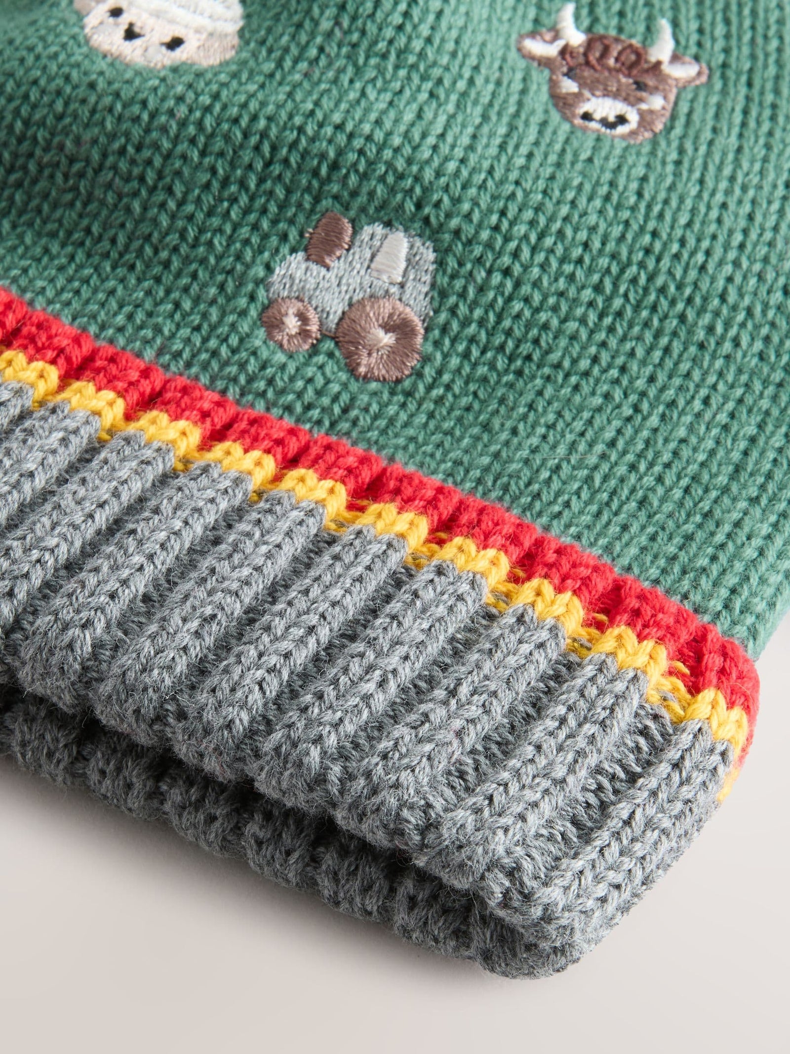 Green Farmyard Baby Hamish and Friends Knitted Hat (0mths-2yrs)