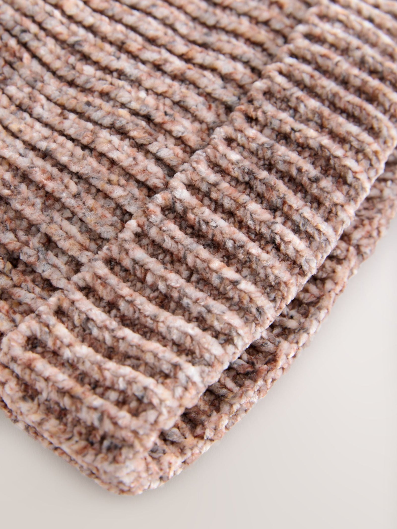 Brown Chenille Baby Hat with a Pom (0mths-2yrs)