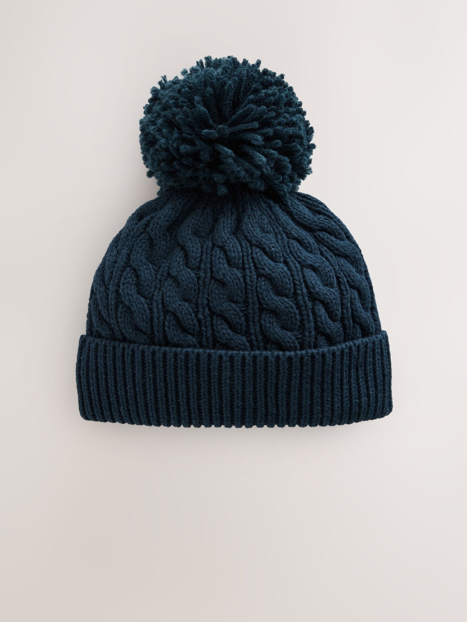 Navy Baby Knitted Hat With Pom