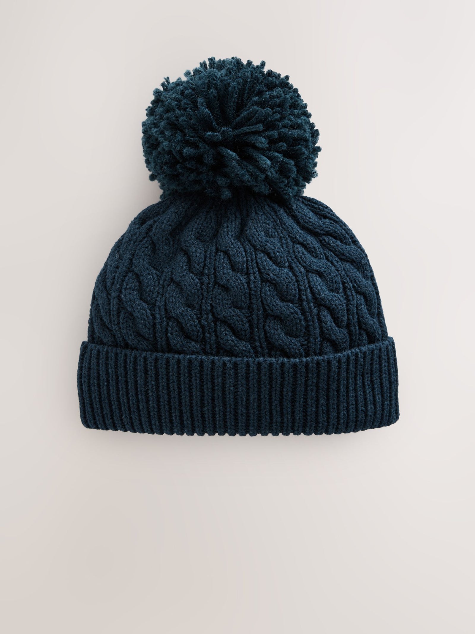 Navy Baby Knitted Hat With Pom (0mths-2yrs)