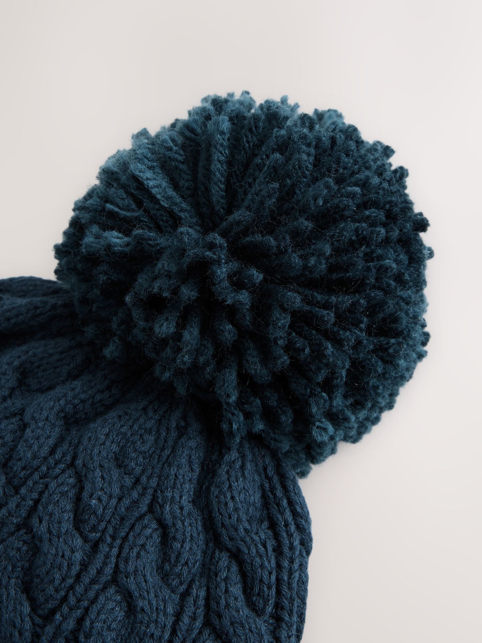 Navy Baby Knitted Hat With Pom