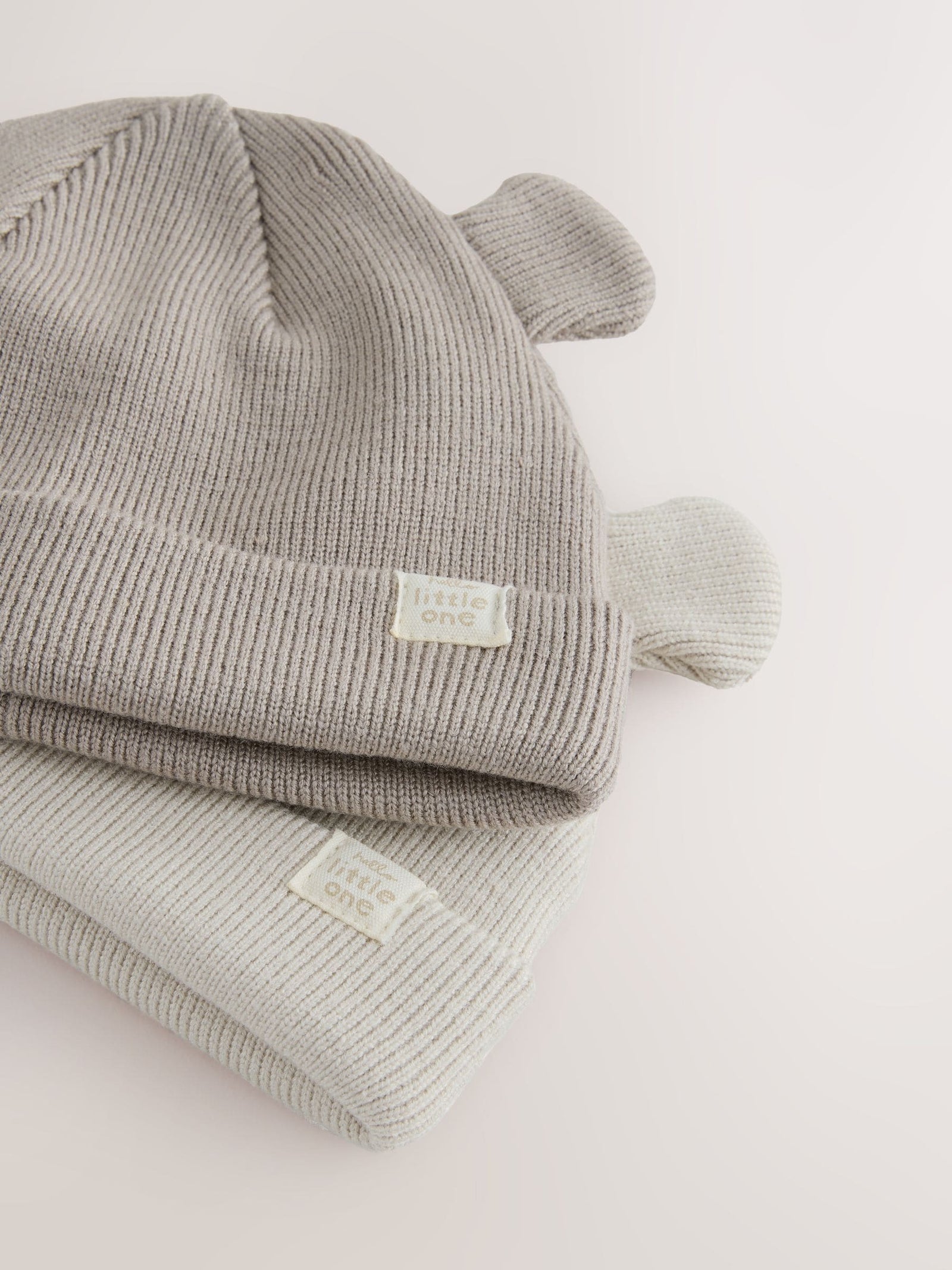 Neutral/Tan 2pack Rib Baby Beanie