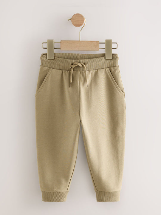 Khaki/Grey/Blue Regular Fit Joggers 5 Pack (3mths-7yrs)