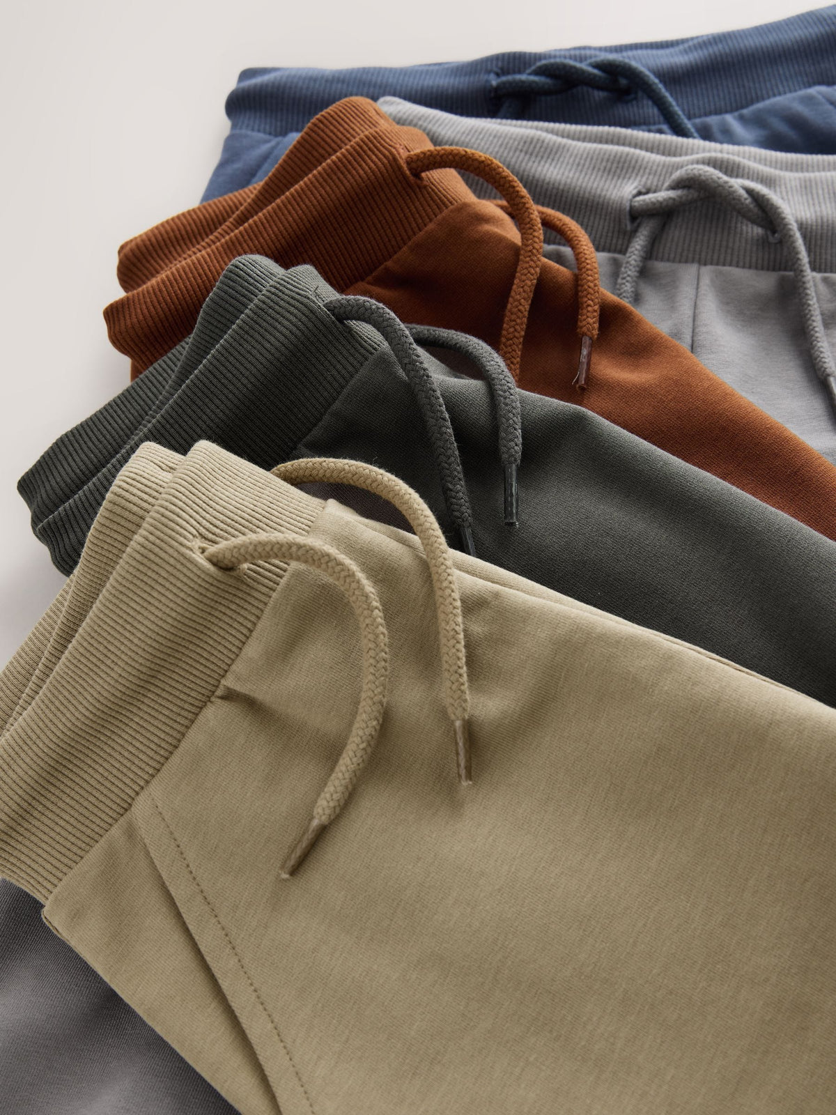Khaki/Grey/Blue Regular Fit Joggers 5 Pack (3mths-7yrs)