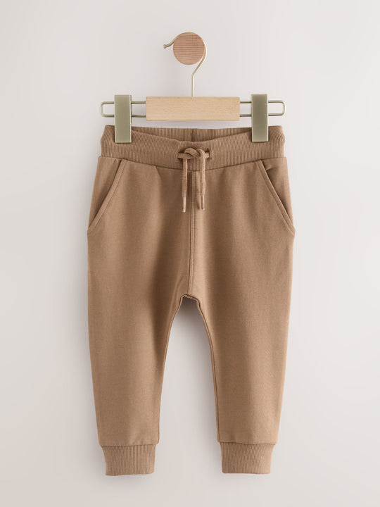 Stone/Tan Brown/Grey Skinny Fit Joggers 5 Pack (3mths-7yrs)