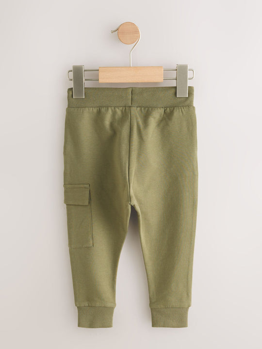 Black/Charcoal Grey/ Stone/Khaki Green Skinny Fit Joggers 5 Pack (3mths-7yrs)