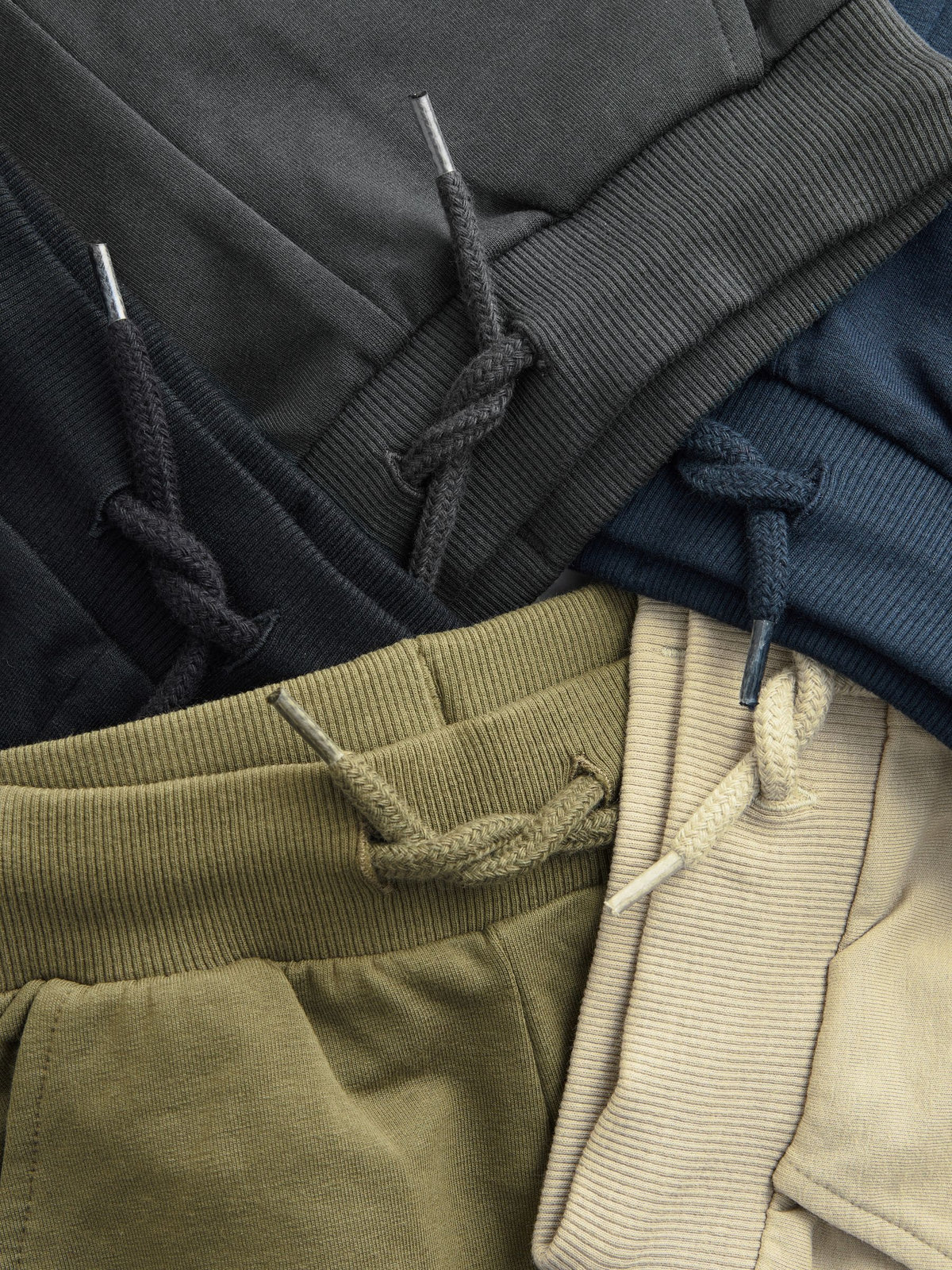 Black/Charcoal Grey/ Stone/Khaki Green Skinny Fit Joggers 5 Pack (3mths-7yrs)