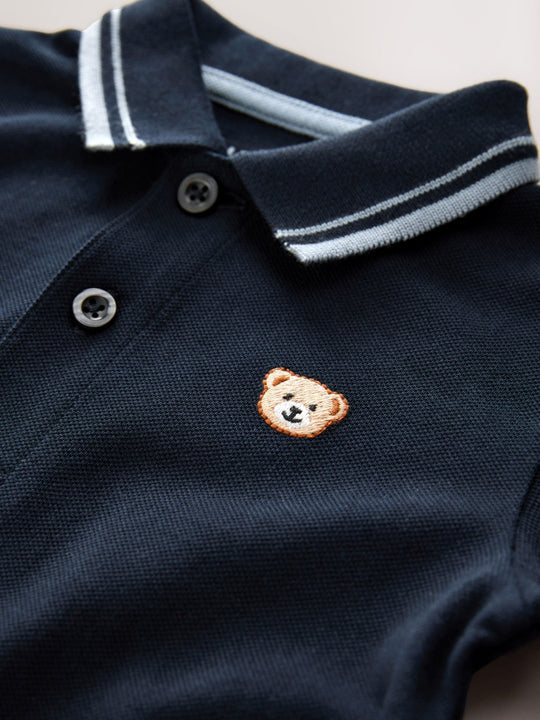 Navy Long Sleeve Polo Shirt (3mths-7yrs)