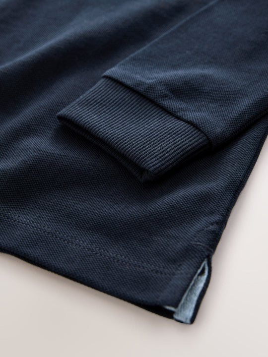 Navy Long Sleeve Polo Shirt (3mths-7yrs)