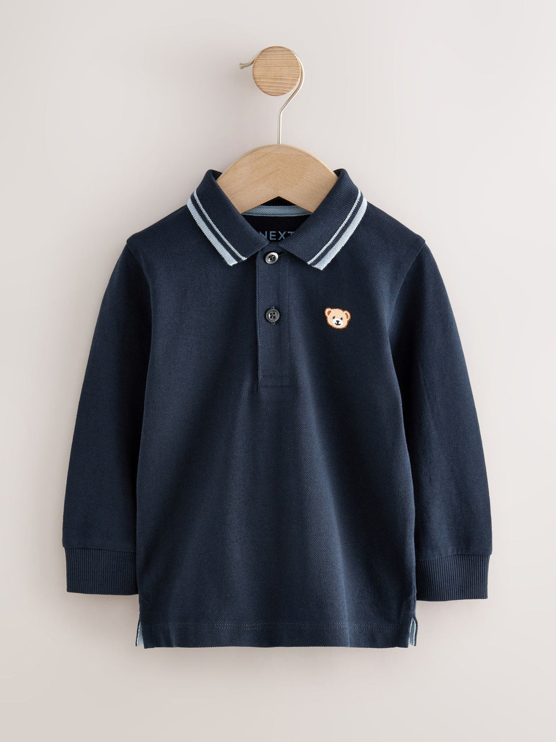Navy Long Sleeve Polo Shirt (3mths-7yrs)