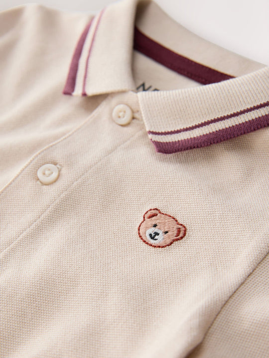 Cream Long Sleeve Polo Shirt (3mths-7yrs)
