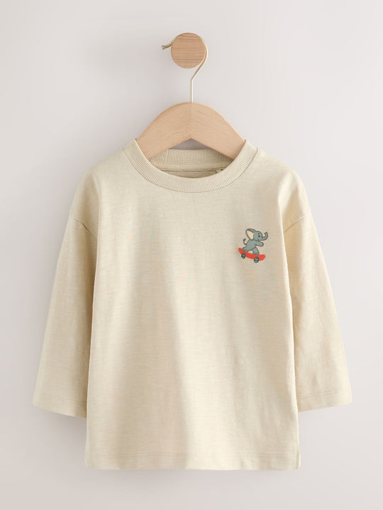 Multi Animals on Transport Long Sleeve T-Shirts 5 Pack (3mths-7yrs)