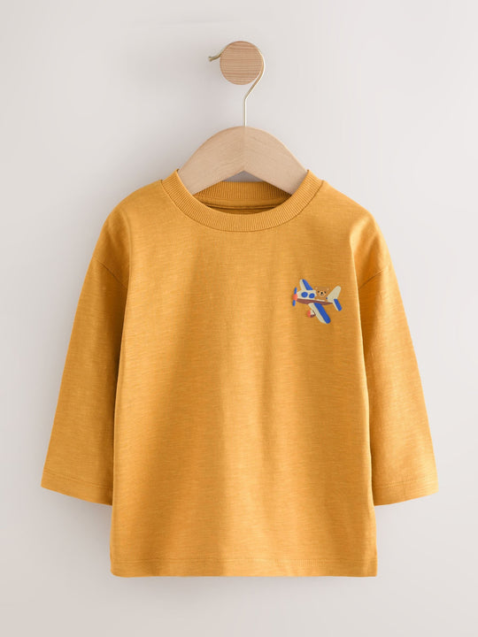 Multi Animals on Transport Long Sleeve T-Shirts 5 Pack (3mths-7yrs)