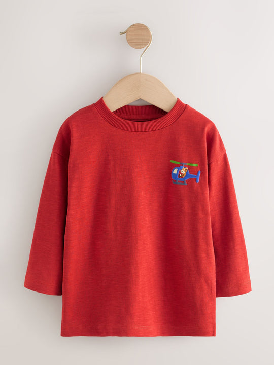 Multi Animals on Transport Long Sleeve T-Shirts 5 Pack (3mths-7yrs)