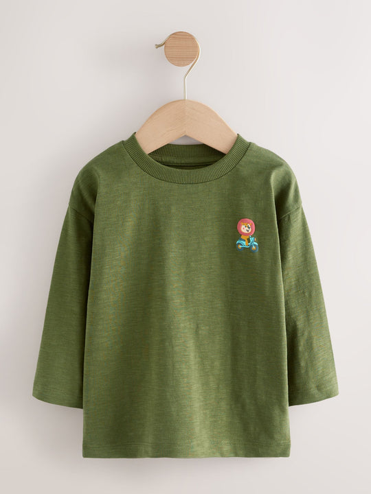 Multi Animals on Transport Long Sleeve T-Shirts 5 Pack (3mths-7yrs)