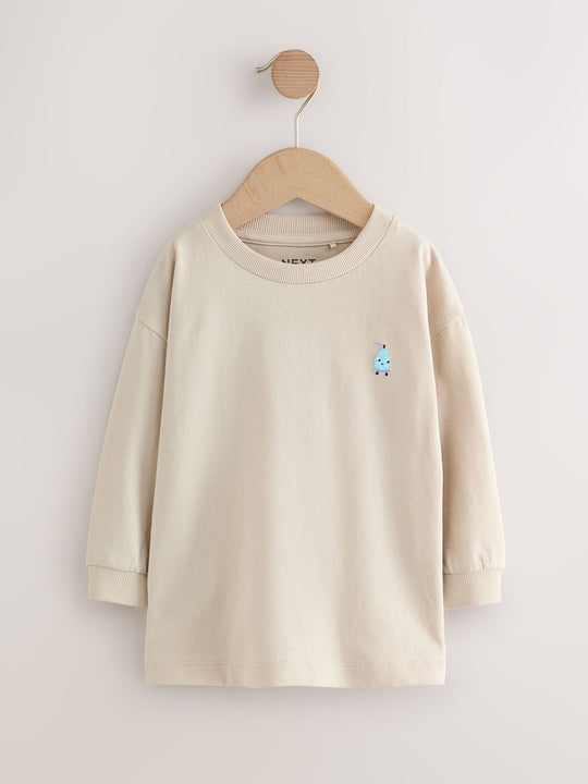 Minerals Food Character Embroidery Long Sleeve Graphic Print T-Shirts 4 Pack (3mths-7yrs)