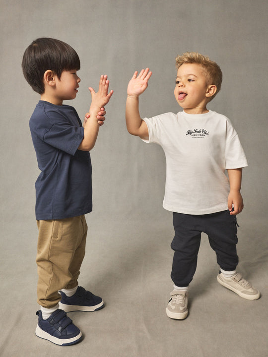 Navy/White Short Sleeve T-Shirt and Utility Joggers Set 2 Pack (3mths-7yrs)