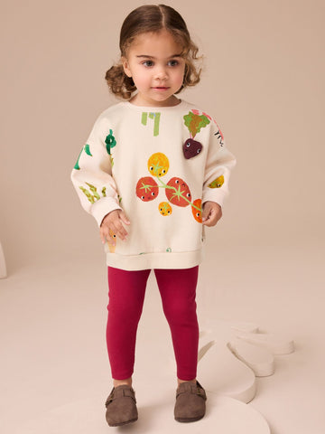 Cream Vegetable Characters Sweatshirt and Leggings Set (3mths-7yrs)