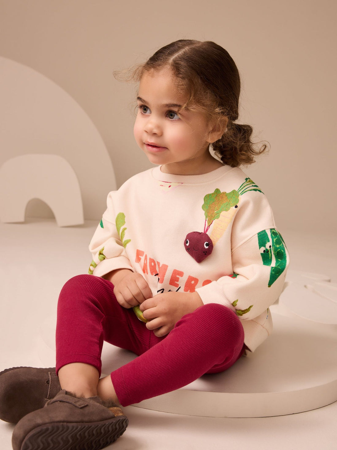 Cream Vegetable Characters Sweatshirt and Leggings Set (3mths-7yrs)