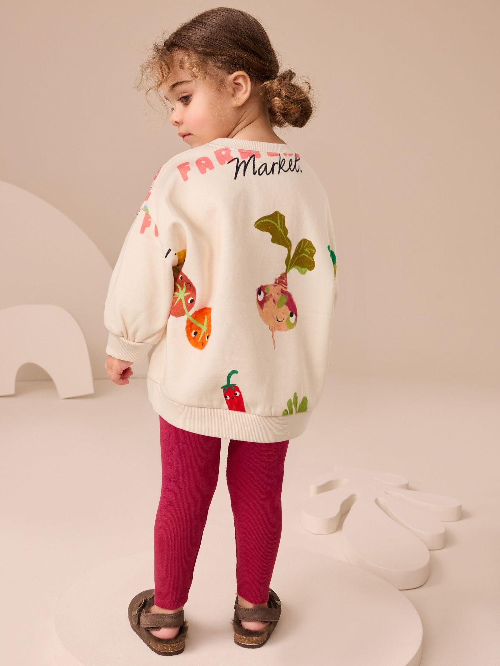 Cream Vegetable Characters Sweatshirt and Leggings Set (3mths-7yrs)