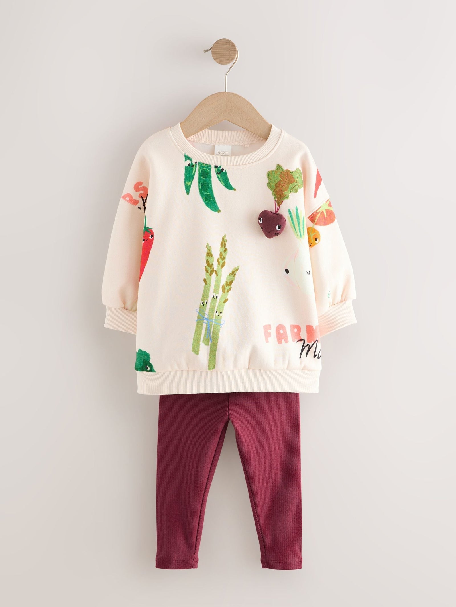 Cream Vegetable Characters Sweatshirt and Leggings Set (3mths-7yrs)