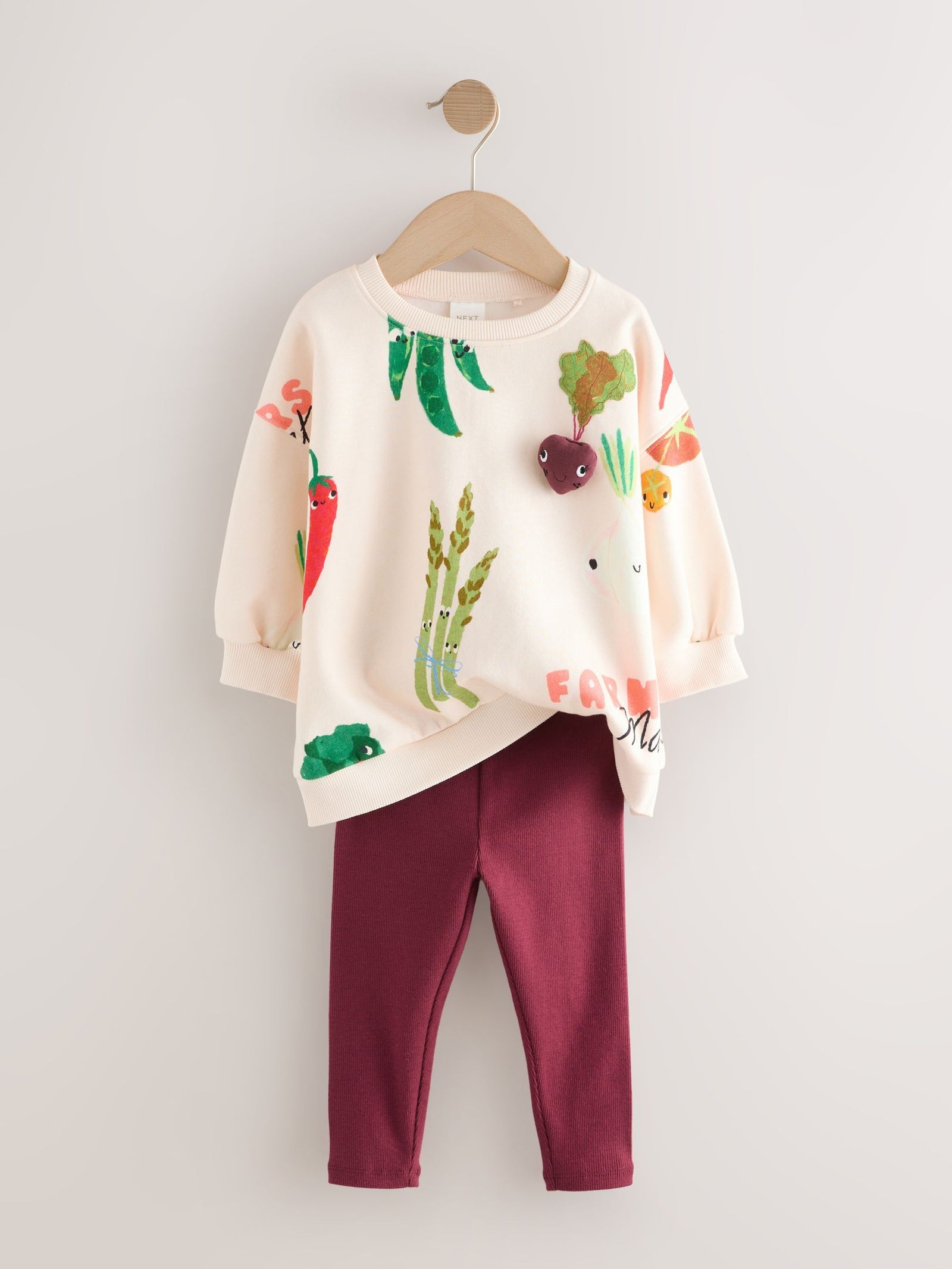Cream Vegetable Characters Sweatshirt and Leggings Set (3mths-7yrs)