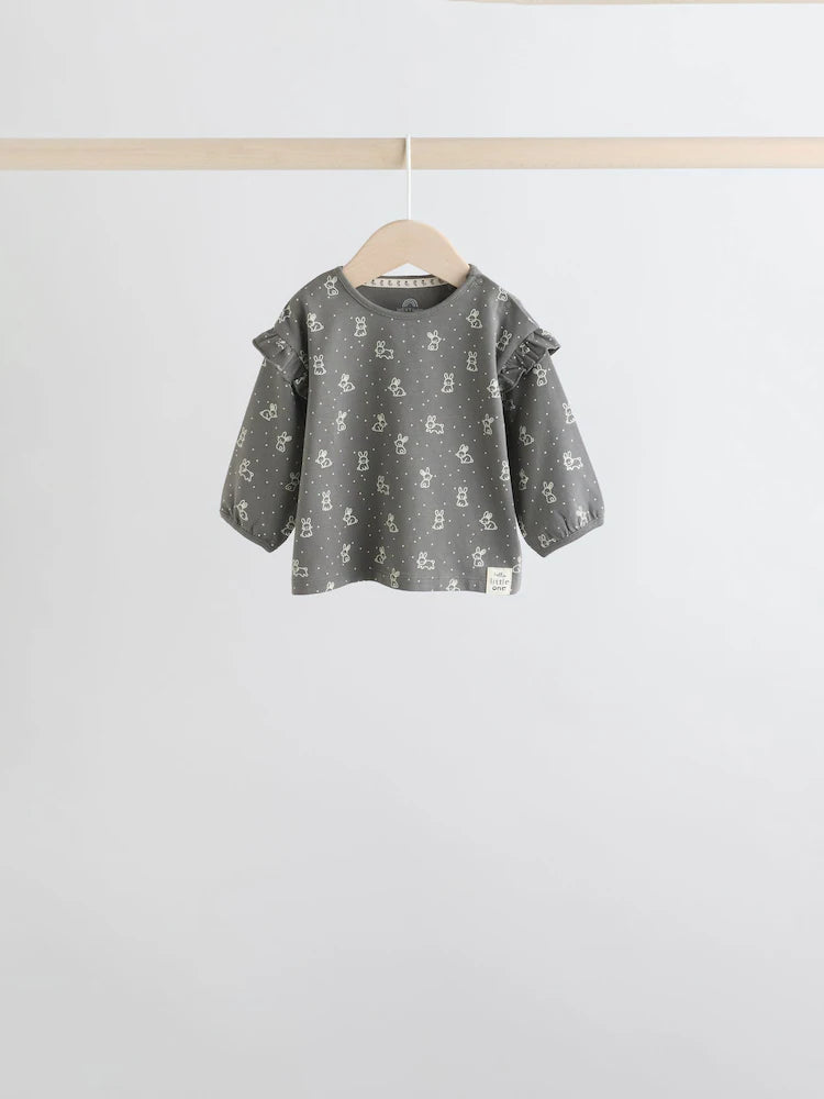 Grey/Cream Character Long Sleeve Top And Leggings Set 6 Piece (0mths-3yrs)