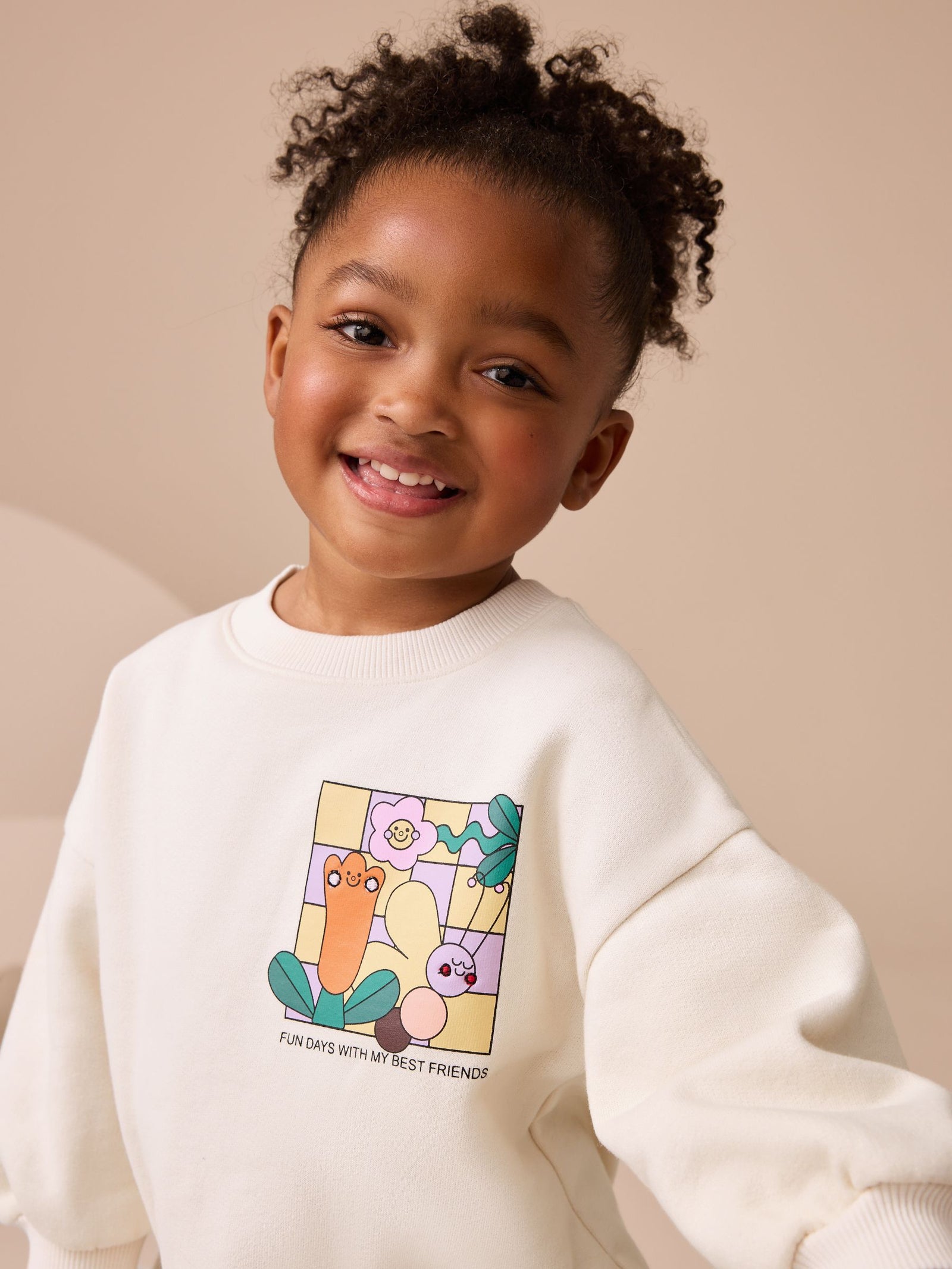 Cream Rainbow Graphic Print Sweatshirt & Leggings Set (3mths-7yrs)