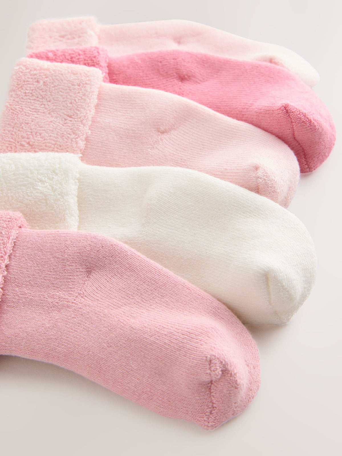 Pink Baby Towel Socks 5 Pack