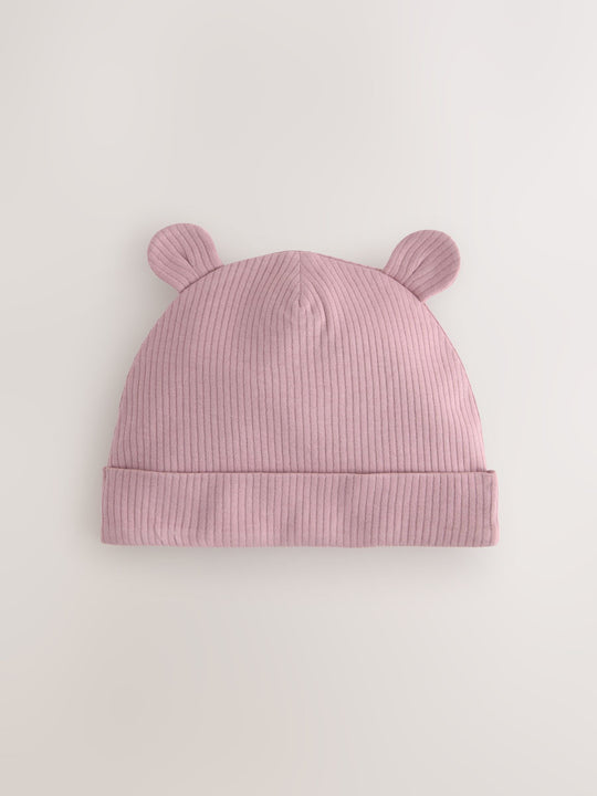 Pink 3 Pack Baby Beanies (0-18mths)