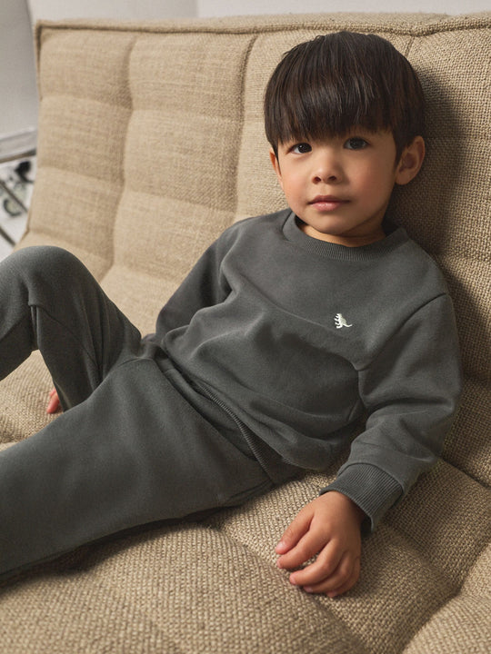 Charcoal Grey Logo Sweatshirt And Joggers Set (3mths-7yrs)