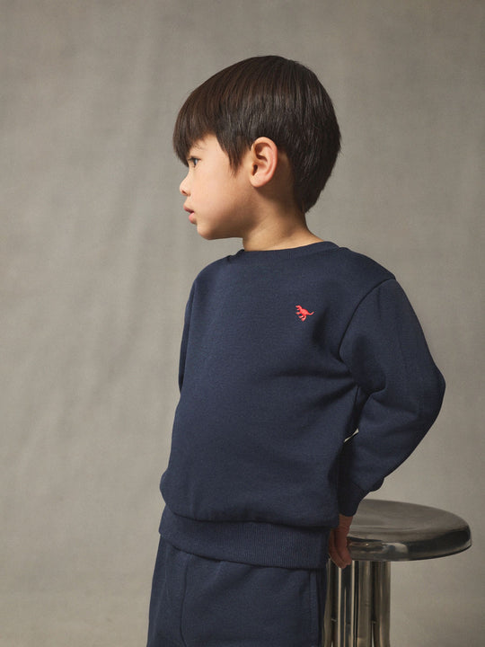 Navy Blue Logo Sweatshirt And Joggers Set (3mths-7yrs)