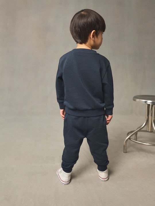Navy Blue Plain Sweatshirt And Joggers Set (3mths-7yrs)