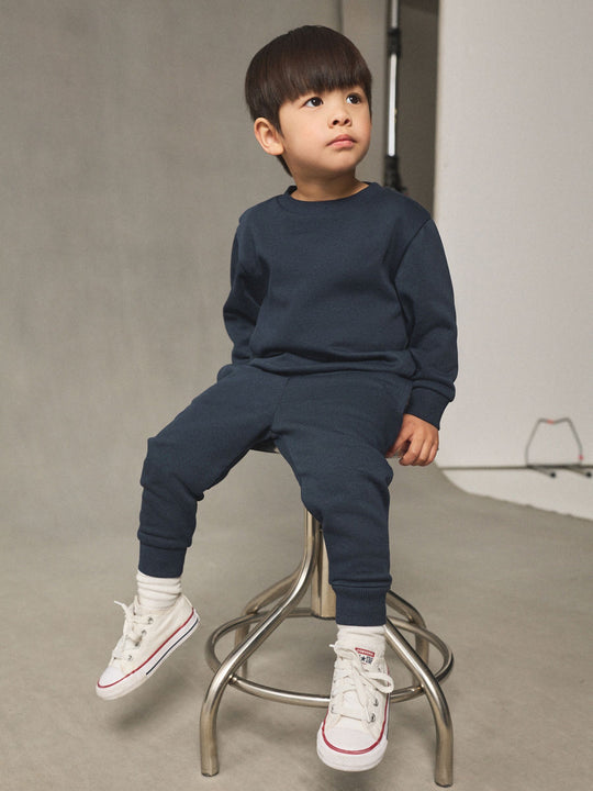 Navy Blue Plain Sweatshirt And Joggers Set (3mths-7yrs)