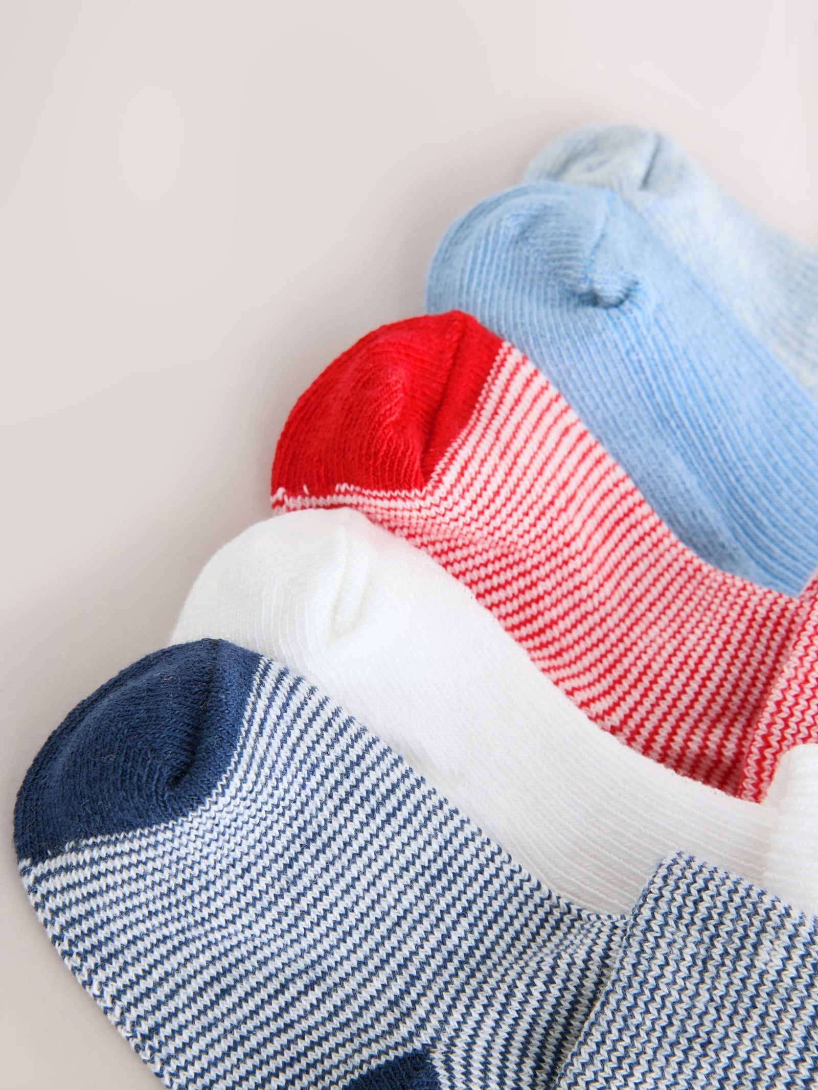 Navy Embroidered Roll Top Socks 5 Pack (0mths-2yrs)