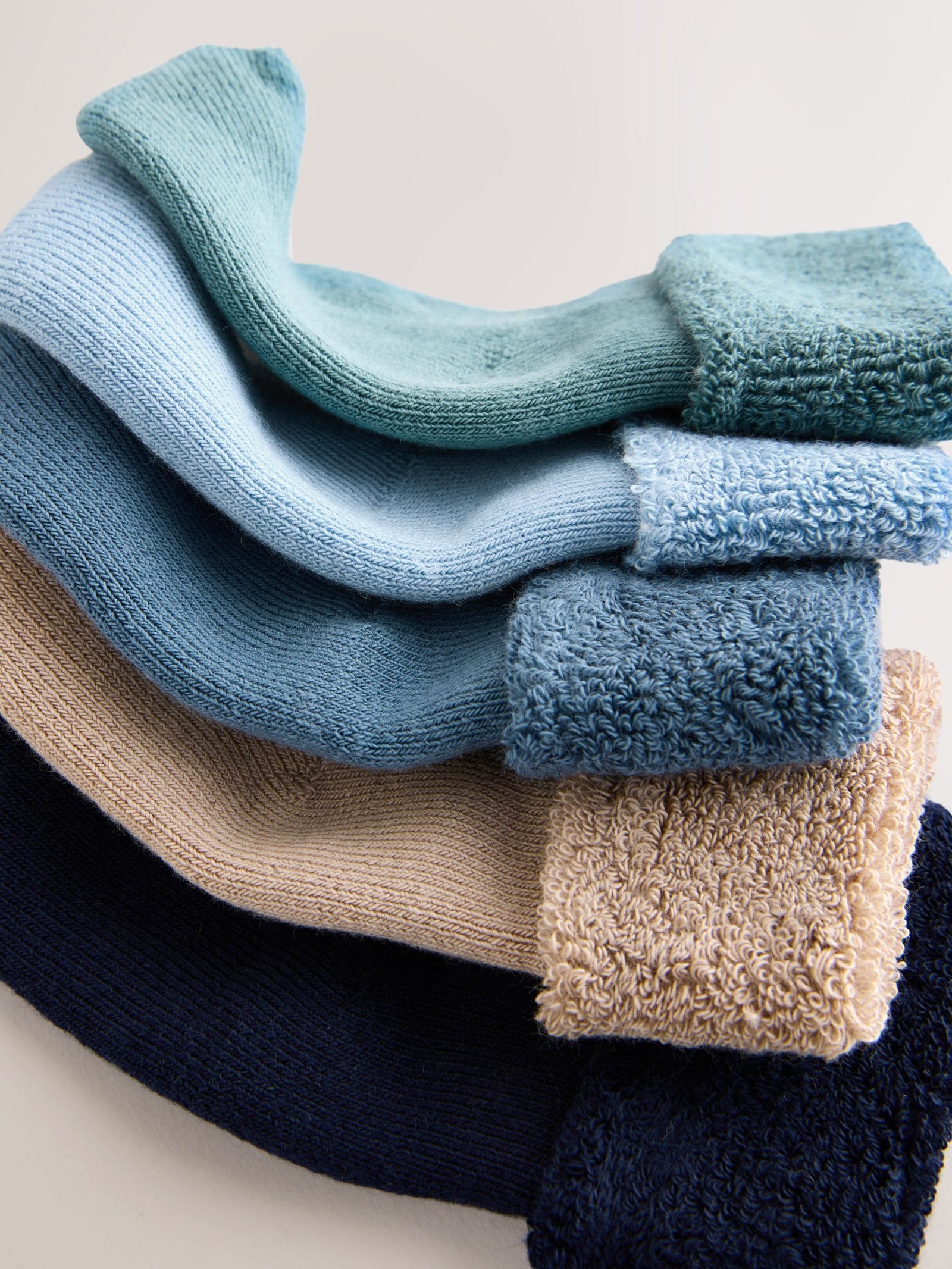 Blue Baby Towel Socks 5 Pack